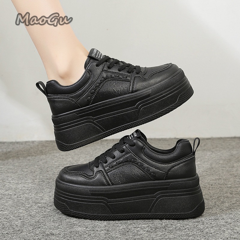 Chunky Sneaker Platform - Height Increasing Platform White Sneakers Female