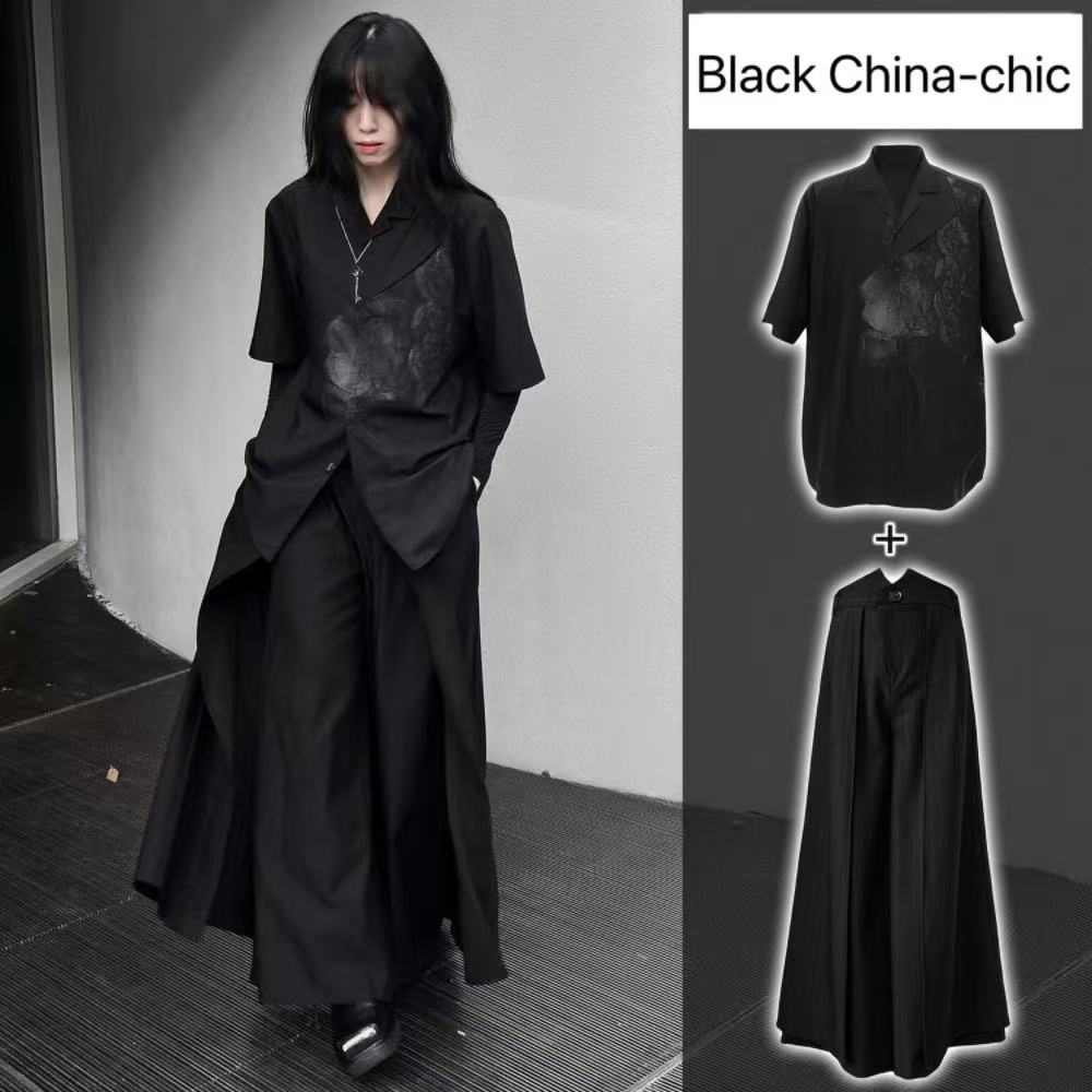 Street Fashion Outfit For Men - Cool Black New Chinese Style Costume