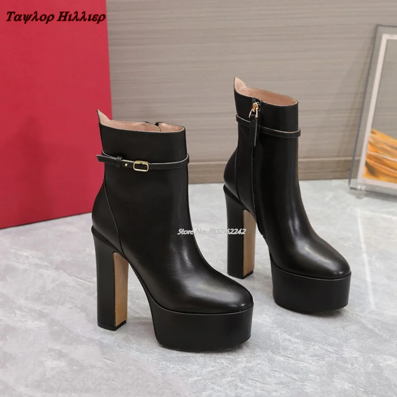 Street Fashion Luxury - Autumn Waterproof Platform Nude Boots Luxury