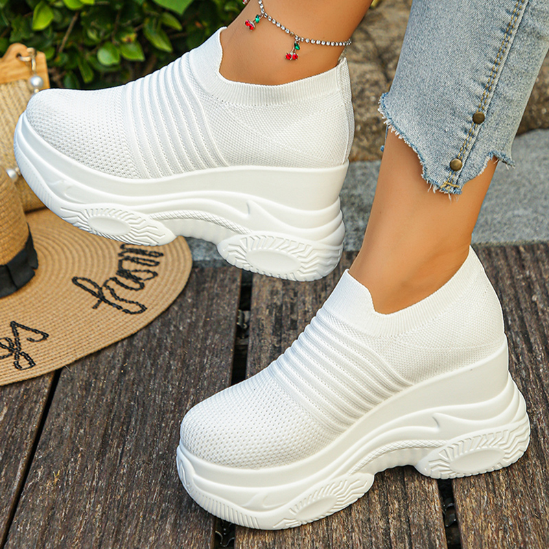 Women's Knitted White Chunky S - Chunky Sneaker Platform review and price