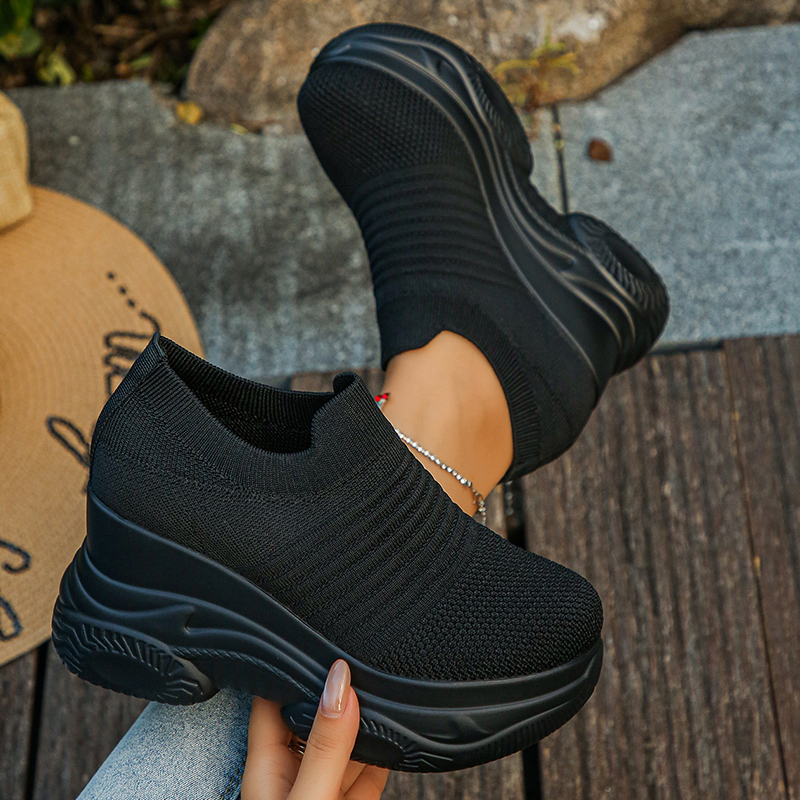 Women's Knitted White Chunky S - Chunky Sneaker Platform review and price