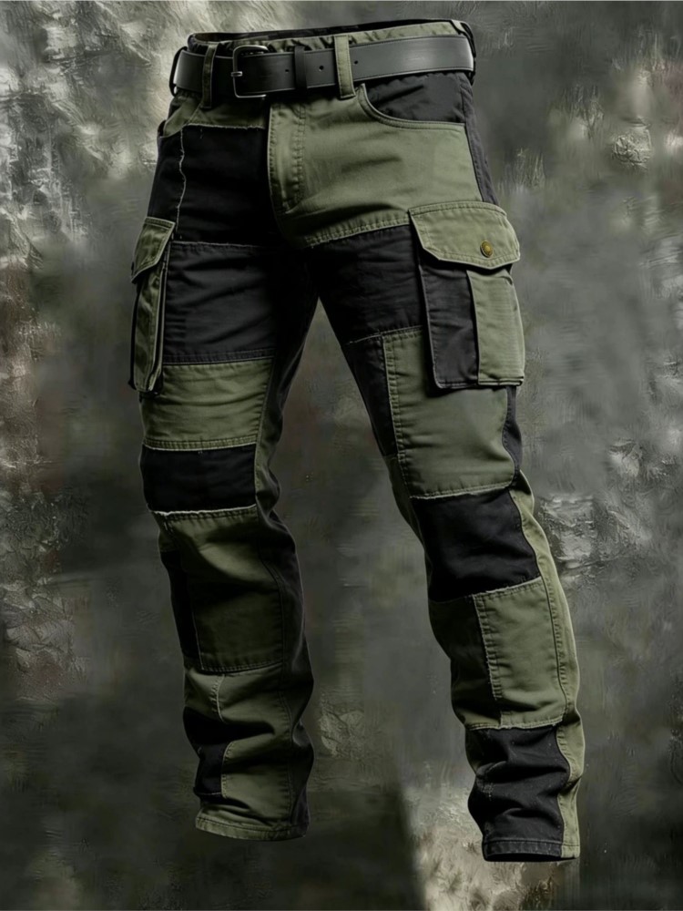 Cotton Men Cargo Pants Khaki C - Street Fashion Art review and price