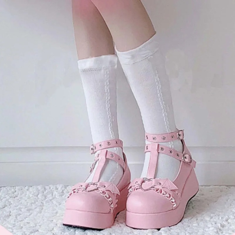 New Sweet Heart Buckle Wedges  - Chunky Sneaker Platform review and price