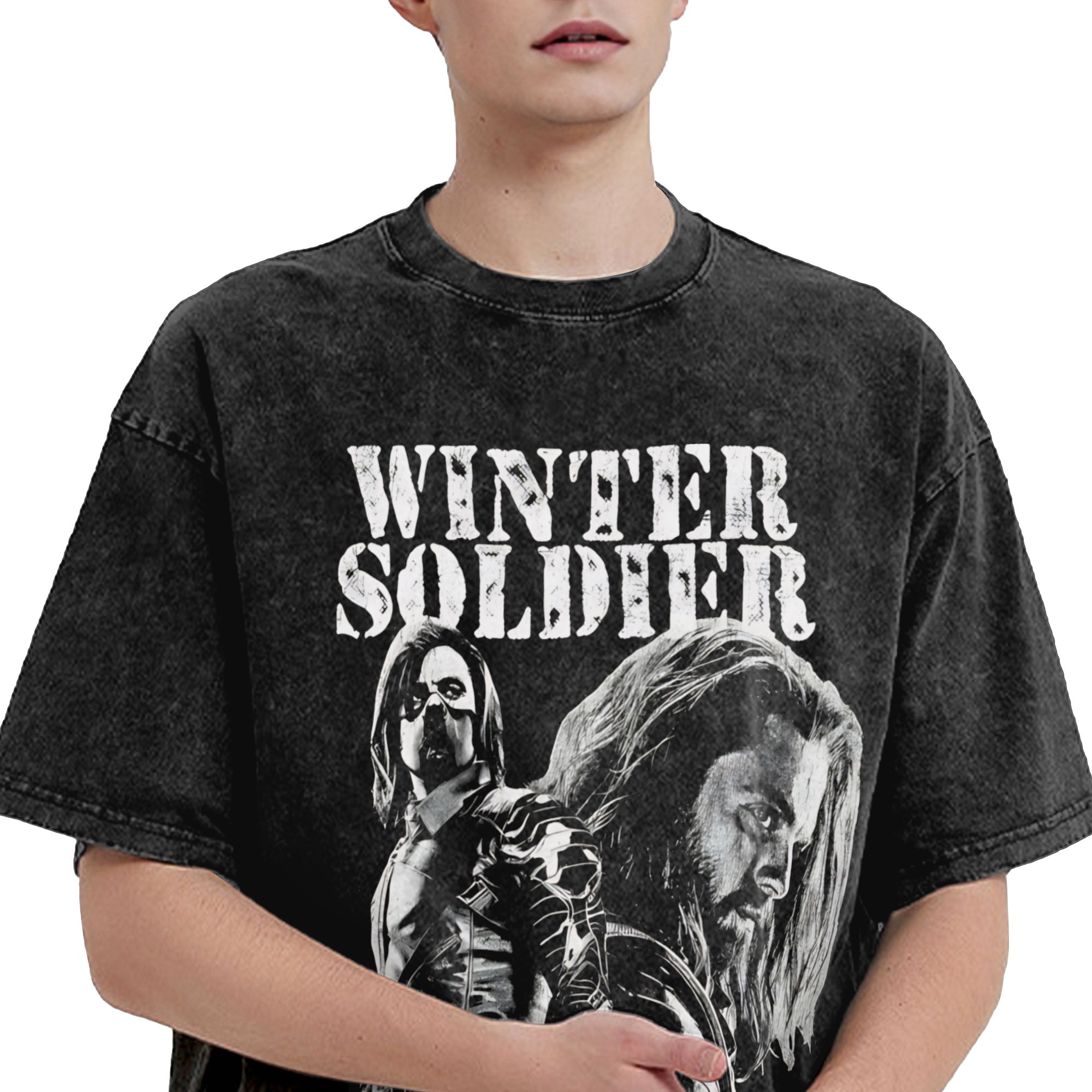 Harajuku Washed Shirt Soldier  - Street Fashion Outfit For Men review and price