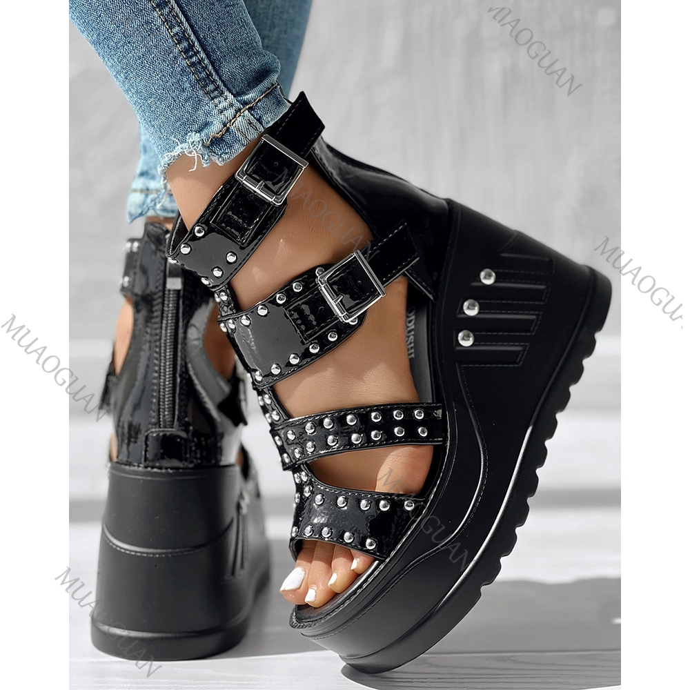 Fashion Women Peep Toe Black S - Street Fashion Designers review and price
