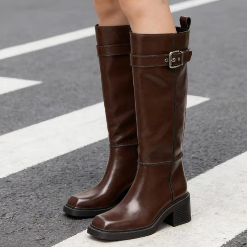 British Style Brown Knee Boots - Street Fashion Designers review and price