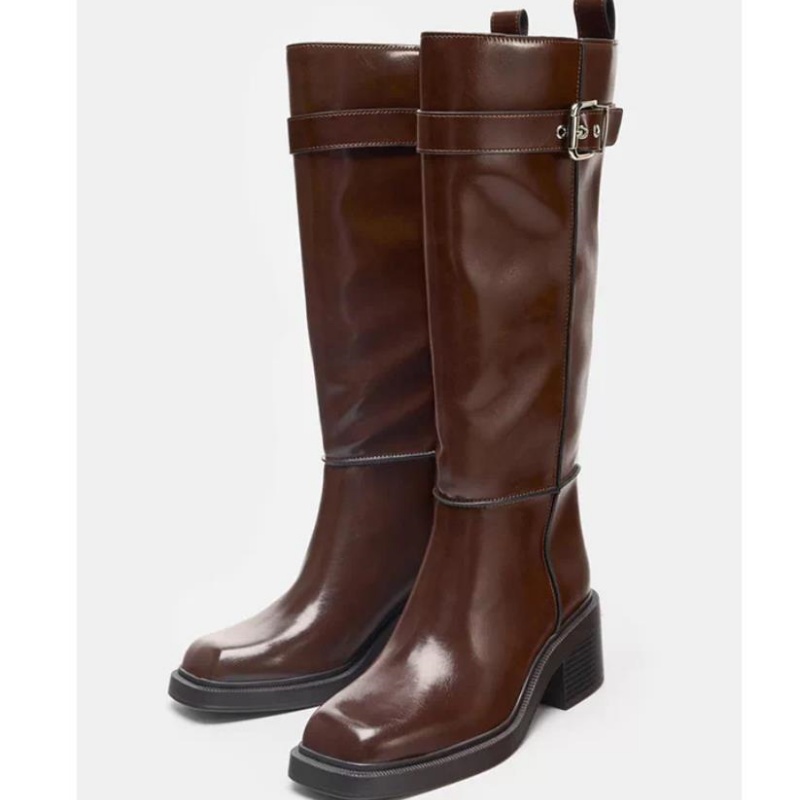 British Style Brown Knee Boots - Street Fashion Designers review and price