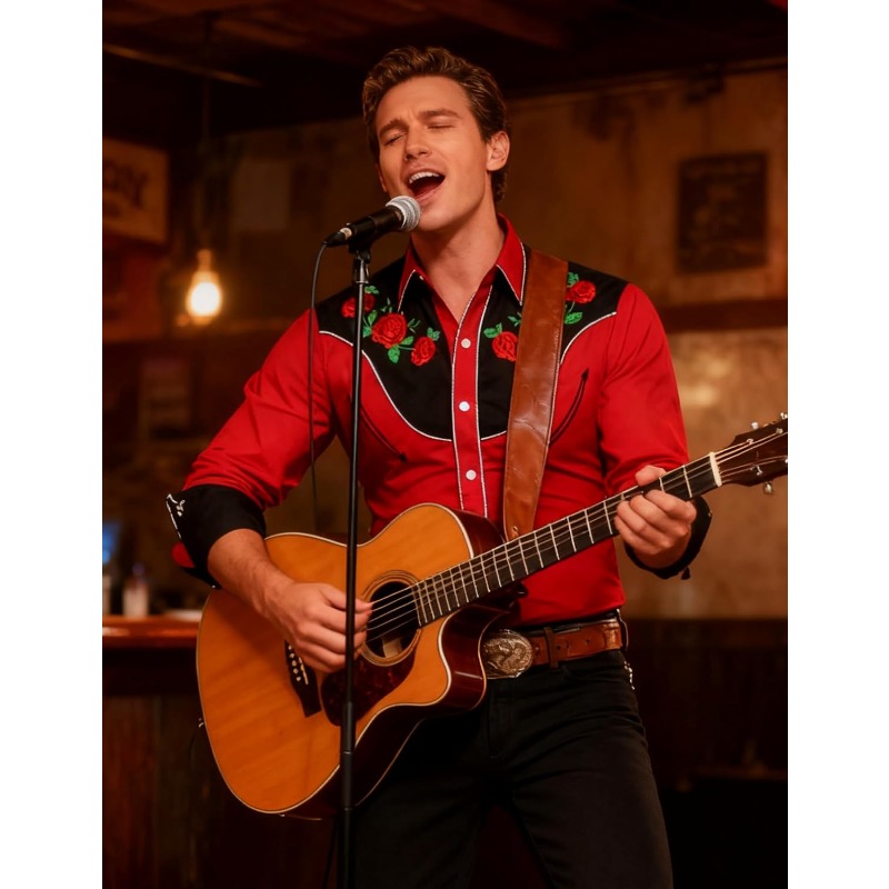 Men's Western Cowboy Shirt Lon - Street Fashion Dance review and price