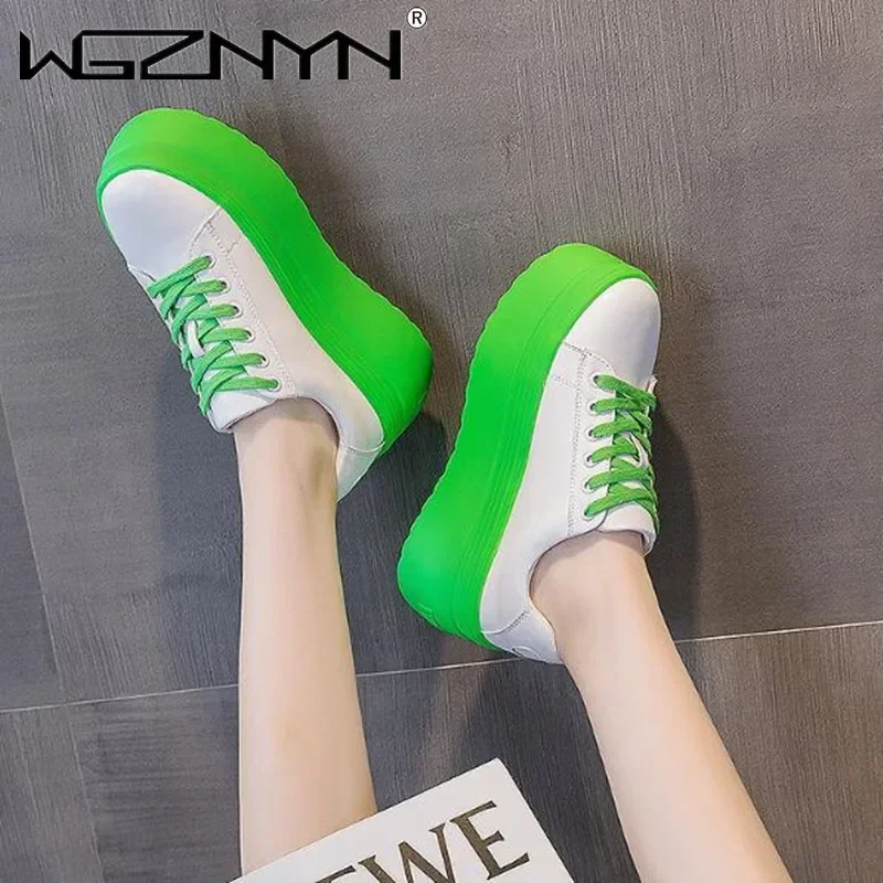 Luxury Autumn Genuine Leather  - Chunky Sneaker Platform review and price