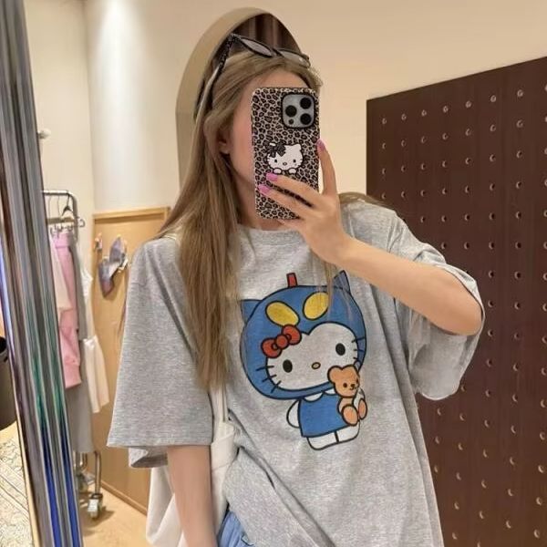 Short Sleeved Hello Kitty Prin - Street Fashion Designers review and price