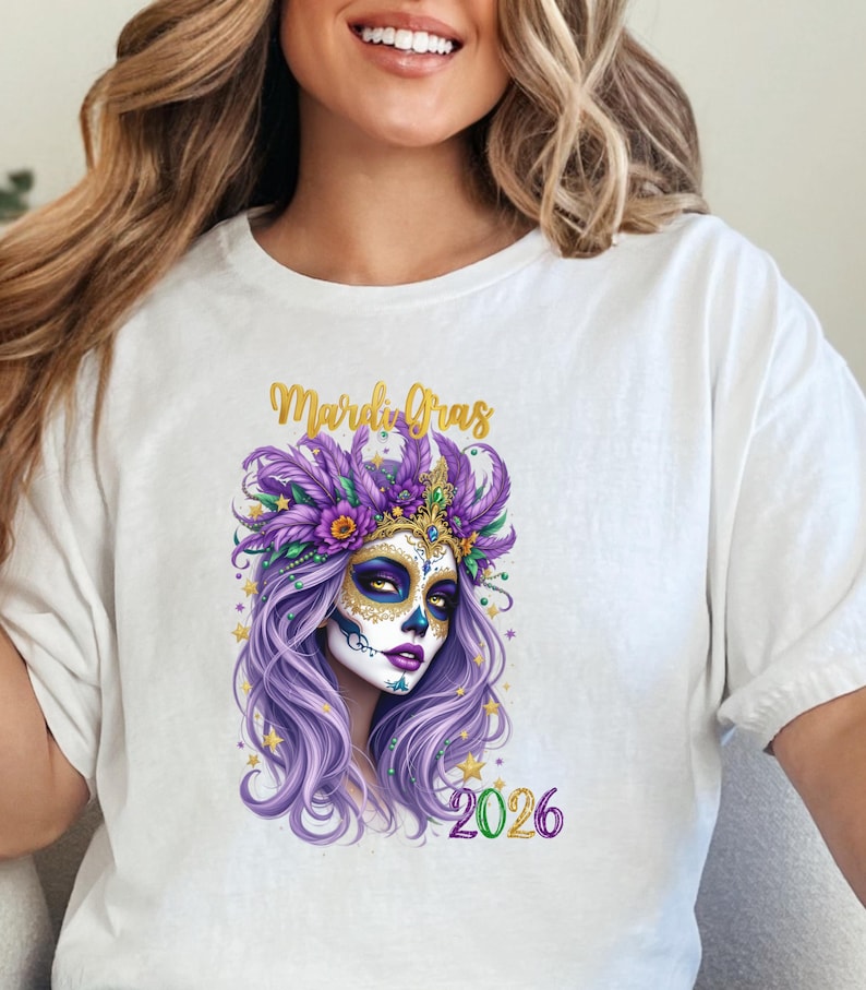 Mardi Gras Lady 2026 Shirt Pur - Parade Fashion Street review and price