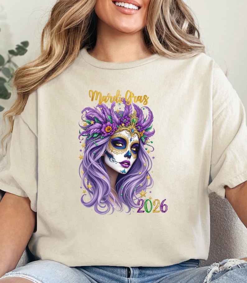 Mardi Gras Lady 2026 Shirt Pur - Parade Fashion Street review and price