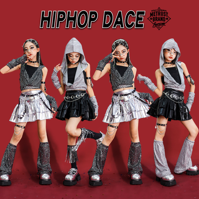 Girls Hip Hop Sequin Crop Hood - Street Fashion Goth review and price
